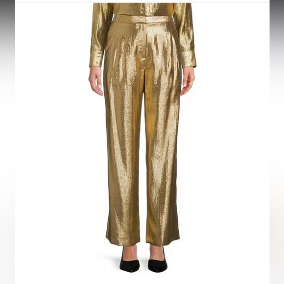 ANTONIO MELANI Pants - ANTONIO MELANI Shiny Gold Trousers